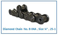 Diamond Chain No. B 04A ,Size ¼” , 25-1