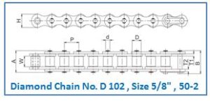 Diamond Chain No. D 102 , Size 5.8 , 50-2