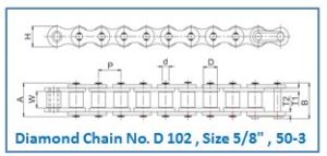Diamond Chain No. D 102 , Size 5.8 , 50-3