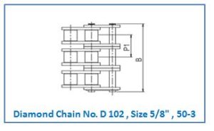 Diamond Chain No. D 102 , Size 5.8 , 50-3.