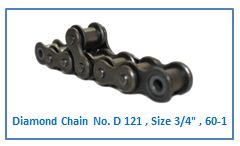 Diamond Chain No. D 121 , Size 3.4 , 60-1.