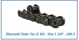 Diamond Chain No. D 201 , Size 1 1.4 , 100-2 .