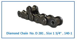 Diamond Chain No. D 281 , Size 1 3.4 , 140-1 .