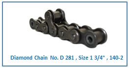 Diamond Chain No. D 281 , Size 1 3.4 , 140-2 .