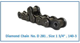 Diamond Chain No. D 281 , Size 1 3.4 , 140-3 .