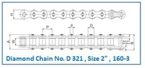 Diamond Chain No. D 321 , Size 2 , 160-3