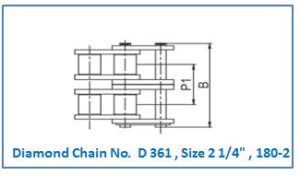 Diamond Chain No. D 361 , Size 2 1.4 , 180-2.