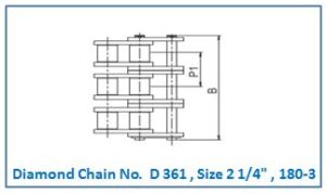 Diamond Chain No. D 361 , Size 2 1.4 , 180-3.