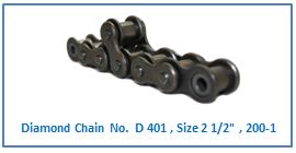 Diamond Chain No. D 401 , Size 2 1.2 , 200-1 .