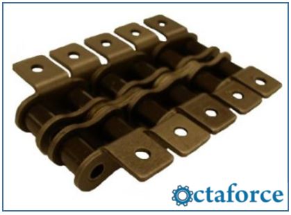 Roller Chain- ANSI Standard Double-Strand Roller Chain – K-1 Attachment