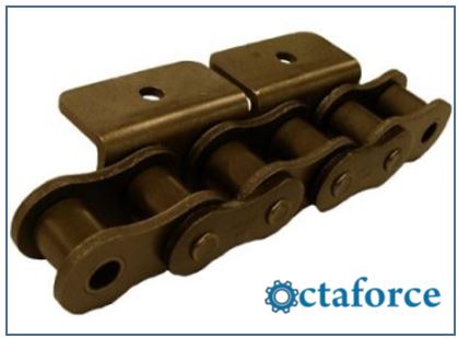ANSI Standard Roller Chain – WA-1 Wide Contour Attachment - Attachment Chain