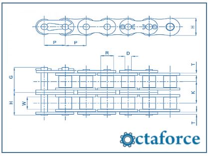 Nickel Plated Double Strand Duplex Roller Chains - Transmission Chain