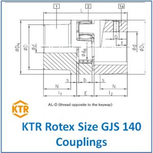 KTR Rotex Size GJS 140 Coupling