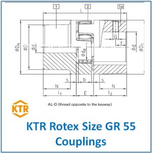 Rotex Size GR 55 Couplings - Bush Type Flexible Coupling