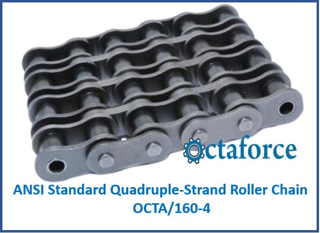 OCTA/160-4 ANSI Standard Quadruple-Strand Roller Chain