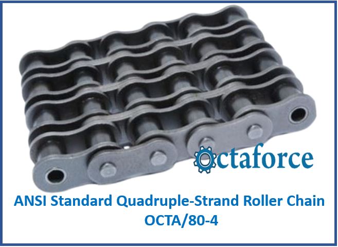 OCTA/80-4 ANSI Standard Quadruple-Strand Roller Chain