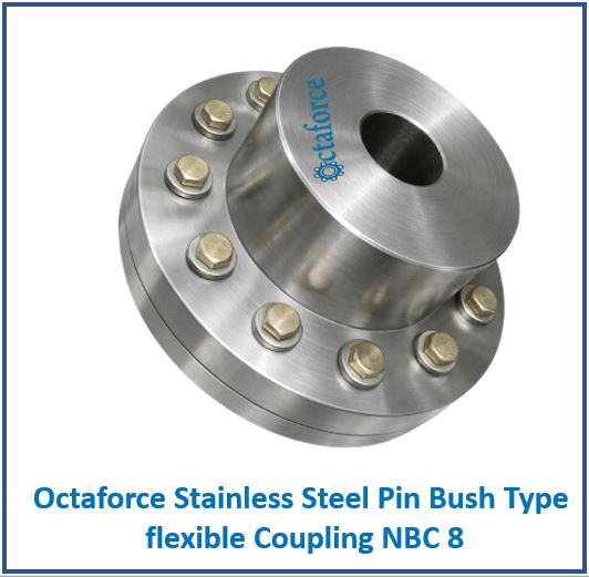 Octaforce Stainless Steel Pin Bush Type flexible Coupling NBC 8