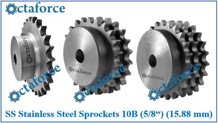 SS Stainless Steel Sprockets 10B (5/8“), (15.88 mm) in Simplex, Duplex & Triplex