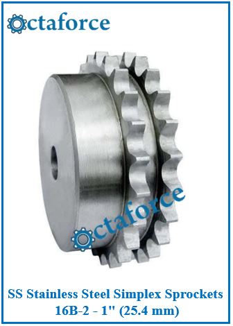 SS Stainless Steel Simplex Sprockets 16B-1 - 1" (25.4 mm)
