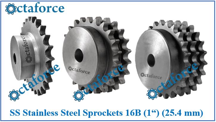 SS Stainless Steel Sprockets 16B (1“), (25.4 mm) in Simplex, Duplex & Triplex