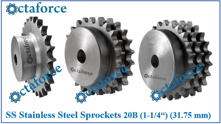 SS Stainless Steel Sprockets 20B (1-1/4“), (31.75 mm) in Simplex, Duplex & Triplex