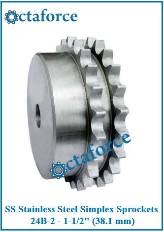 SS Stainless Steel Simplex Sprockets 24B-2 - 1-1/2" (38.1 mm)