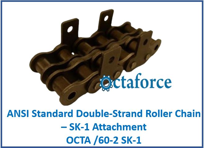 OCTA /60-2 SK-1 ANSI Standard Double-Strand Roller Chain – SK-1 Attachment