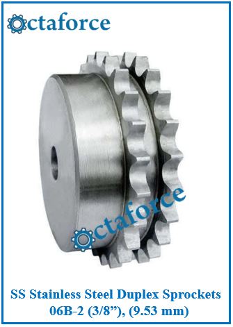 SS Stainless Steel Duplex Sprockets 06B-2 (3/8”), (9.53 mm)