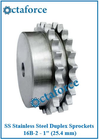 SS Stainless Steel Duplex Sprockets 16B-2 - 1" (25.4 mm)